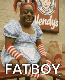 a man dressed as wendy 's wendy 's fatboy