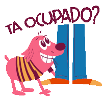 Dog Biting Owner'S Pants Asking Are You Busy In Portuguese Sticker - Adoptinga Best Friend Busy Ta Ocupado Stickers