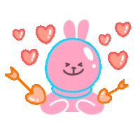 Pink Rabbit Sticker - Pink Rabbit Loved Stickers