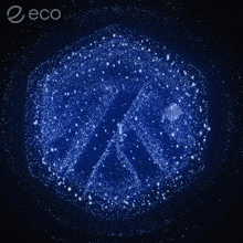 a blue background with the word eco in the corner