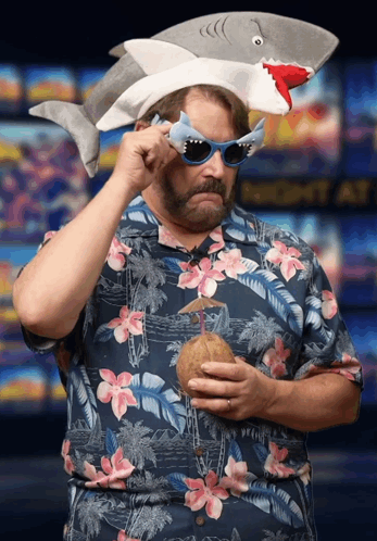 Tony Schiavone Shark Hat GIF - Tony schiavone Shark hat Aew - Discover ...