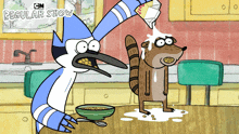 Pouring Milk Rigby GIF - Pouring Milk Rigby Mordecai GIFs