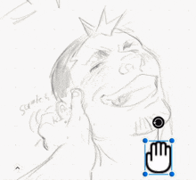 a drawing of a man with a crown on his head has the word scratch written on it