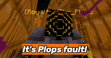a screenshot of a video game with the words " it 's plops fault "