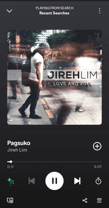 a screenshot of a music player playing a song called pagsuko
