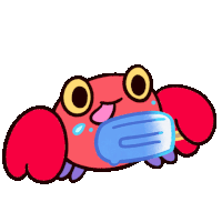 Licking Popsicle Crabby Crab Sticker