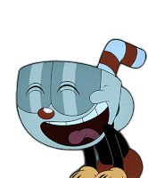 Laughing Cuphead Sticker - Laughing Cuphead The Cuphead Show Stickers