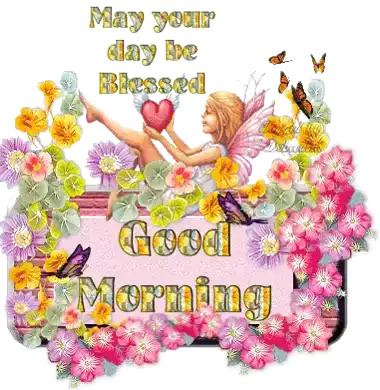 Good Morning Pink Flowers Sticker - Good Morning Pink Flowers Have A Blessed Day Stickers