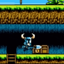 a video game with a knight and a treasure chest .