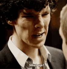 Sherlock Benedict Cumberbatch GIF - Sherlock Benedict Cumberbatch Shut Up GIFs