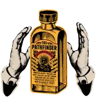 a bottle of the pathfinder hemp root is being held up by two hands