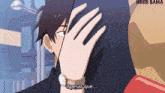 a man with a watch on his wrist is being touched by a woman 's hand and says apesar que