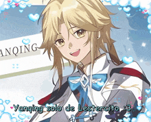 a picture of a boy with the words yanging solo de lestercito : 3