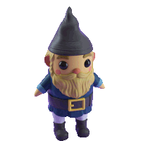 a figurine of a gnome with a beard wearing a black hat