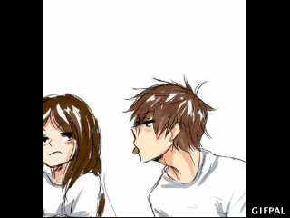 Hehe.. Cute Couple.. :) GIF - Anime Couple Kawaii - Discover & Share GIFs