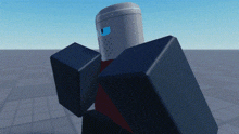 a 3d rendering of a roblox character with a helmet on .