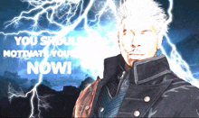 a man with lightning behind him says you should motivate your now