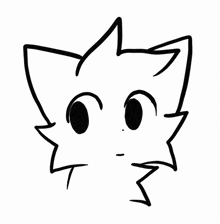a drawing of a cat with a rainbow background behind it