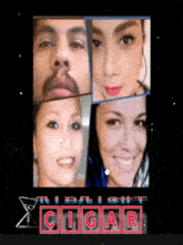 a poster for midnight cigar with four faces