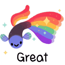 great awesome terrific nice rainbow guppy