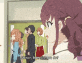 a group of people standing in a hallway with shinon how did you do written below them