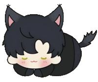a cartoon drawing of a person with a cat 's ears and tail