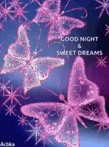 sparkles glitter good night sweet dreams butterflies