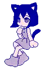 a pixel art drawing of a girl with a cat ear