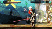 a pixelated image of a video game with the number 6 in the upper right corner