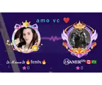 a purple background with a heart and two emblems one of which says amo vc