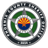 a phoenix county sheriff 's office logo with a star in the center