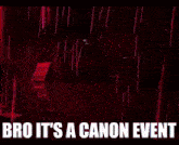 a cartoon character is flying through the air with the words bro it 's a canon event