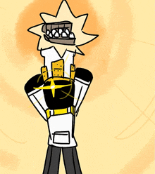 a drawing of a cartoon character with a star on his head