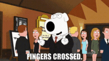 Family Guy Brian Griffin GIF - Family Guy Brian Griffin Fingers Crossed GIFs