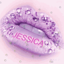 jessica lips bedazzled rhinestones