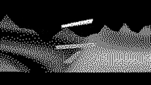 a black and white image of a wave with a few white lines