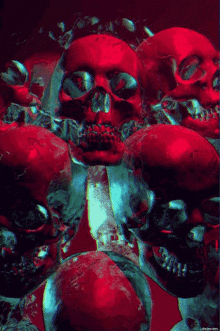 Skulls Red GIF