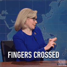 Fingers Crossed Liz Cheney GIF - Fingers Crossed Liz Cheney Saturday Night Live GIFs