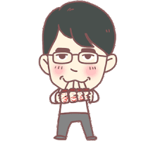 a cartoon of a man holding a bottle of yakult drink
