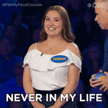 Never In My Life Candace GIF - Never In My Life Candace Family Feud Canada GIFs