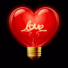 red heart light i love you
