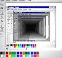 a computer screen shows a program called untitled paint