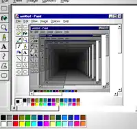 a computer screen shows a program called untitled paint