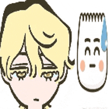 a cartoon drawing of a person 's face with a smiley face