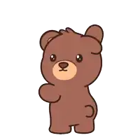 a cartoon drawing of a brown teddy bear standing on its hind legs