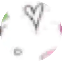 a blurred image of a heart shaped scissors in a circle