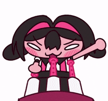 a cartoon of a girl riding a roller coaster with her mouth open