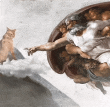 Renaissance God Cat Swipe GIF