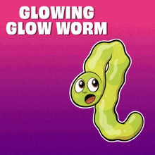 a glowing glow worm with a surprised look on its face