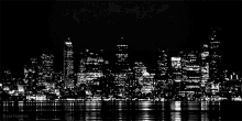 black and white night city
